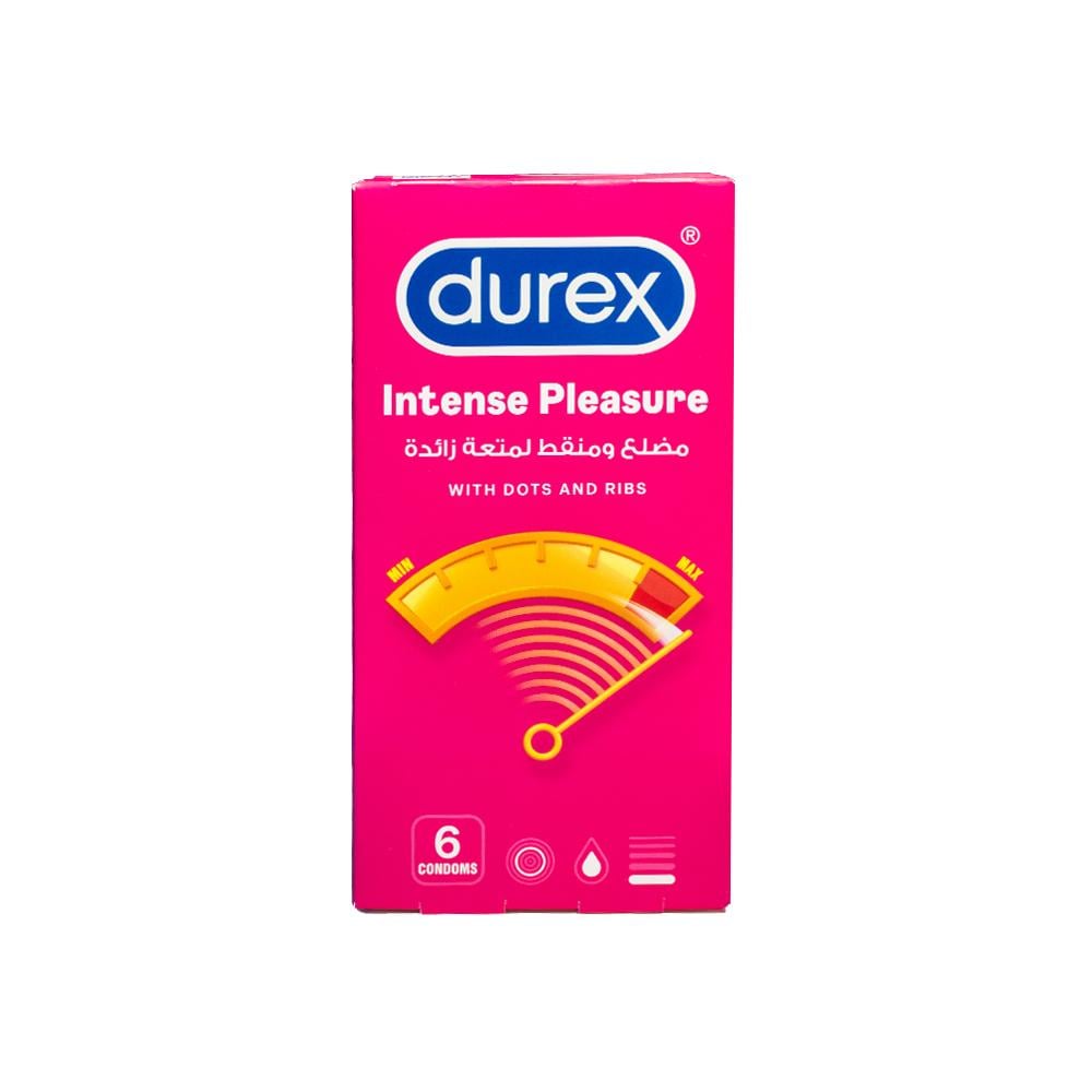 ديوركس واقي ذكري مضلع ومنقط لمتعة زائدة 6 حبات | DUREX CONDOM INTENSE PLEASURE 6 PCS