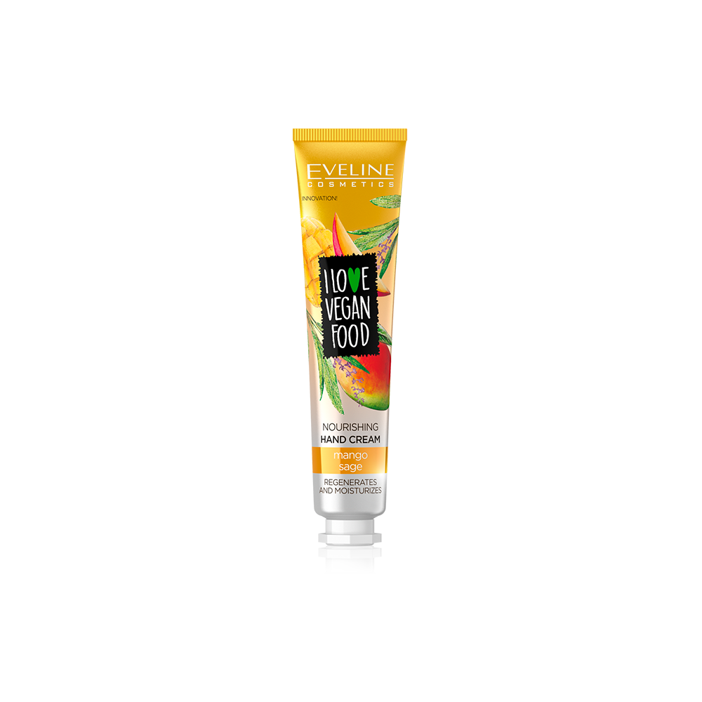 EVELINE VEGAN FOOD NOURISHING HAND CREAM MANGO 50ML | ايفلين فيجن فود كريم مغذي لليدين بالمانجو 50مل