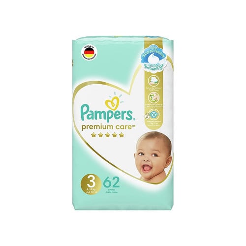 PAMPERS PREMIUM 3 MEGA 62 | بامبرز بريميوم حفاضات...