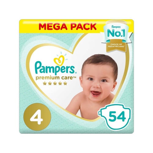 PAMPERS PREMIUM 4 MEGA 54 | بامبرز بريميوم حفاضات...