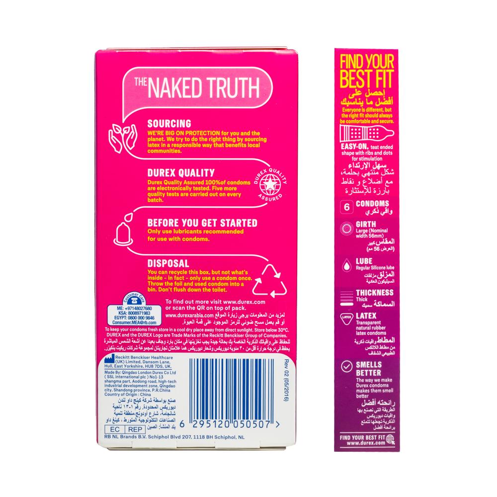 ديوركس واقي ذكري مضلع ومنقط لمتعة زائدة 6 حبات | DUREX CONDOM INTENSE PLEASURE 6 PCS