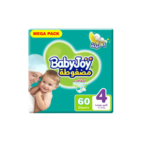 BABY JOY MEGA L 60 pc | بيبي جوي حفاضات أطفال رقم...