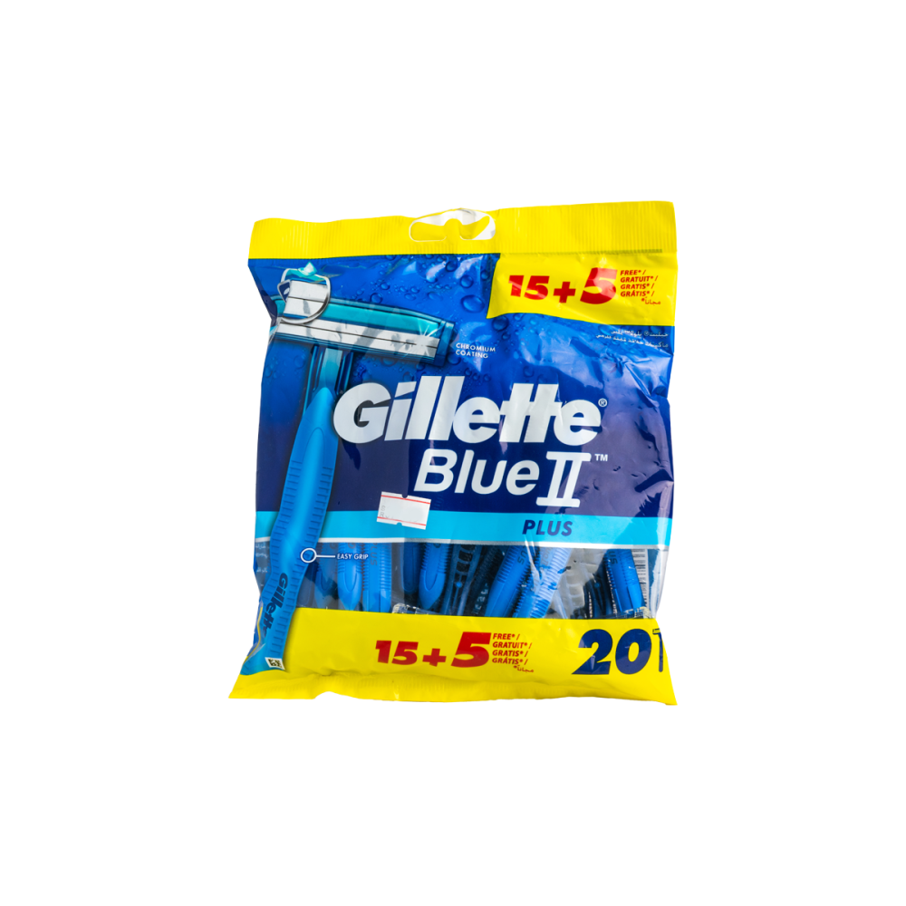 جيليت بلو 2 بلس شفرات حلاقة 20 قطعة | GILLETTE BLUE 2 PLUS 20PCS