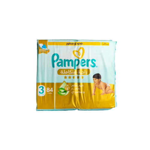 PAMPERS PREMIUM 3 84PCS | بامبرز بريميوم حفاضات أط...