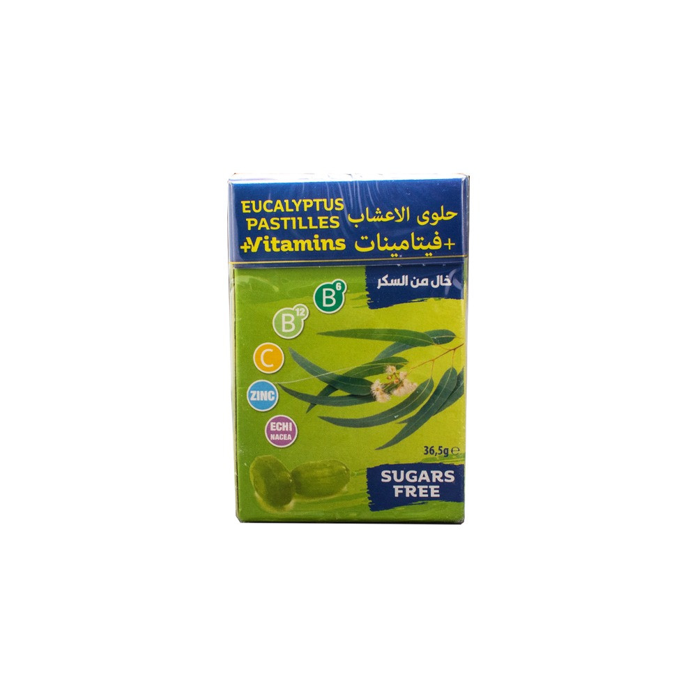 بيبرمنت حلوي الاعشاب مع فيتامينات خالية من السكر | PAPERMINTS EUCALYPTUS PASTILLES + VITAMINS