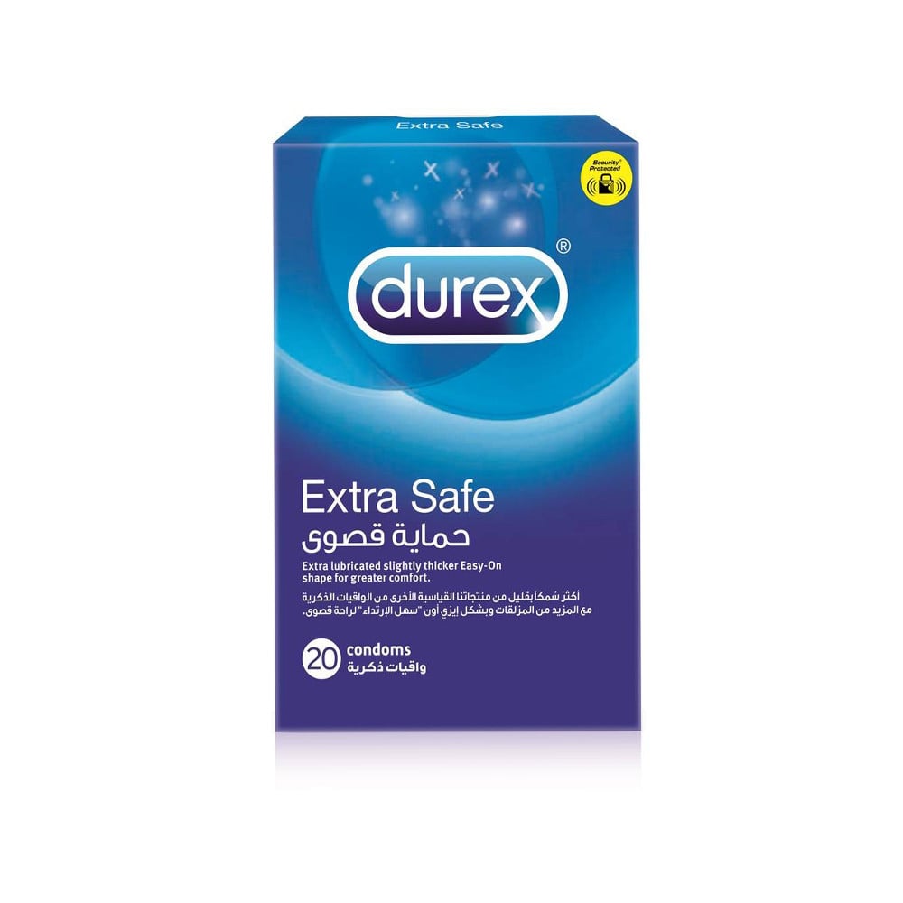 ديوريكس واقى ذاكرى سميك حماية أكثر 20 قطعة | DUREX CONDOM EXTRA SAFE 20 PCS
