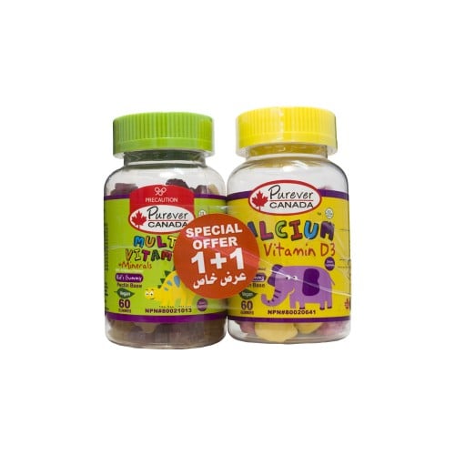 PUREVER CANADA CALCIUM GUMMIES + MULTIVITAMIN FREE...