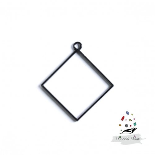 166 - تعليقة شكل معين كبير لون اسود