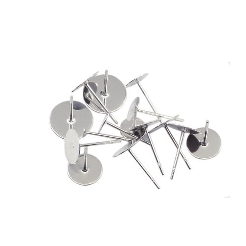 828 - اقراط  لأعمال الريزن - لون فضي ( 10 ) قطع مزدوج