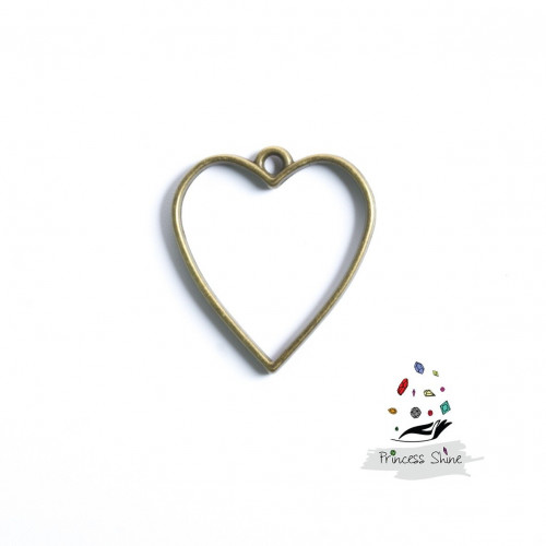 380 - تعليقة شكل قلب لون برونزي