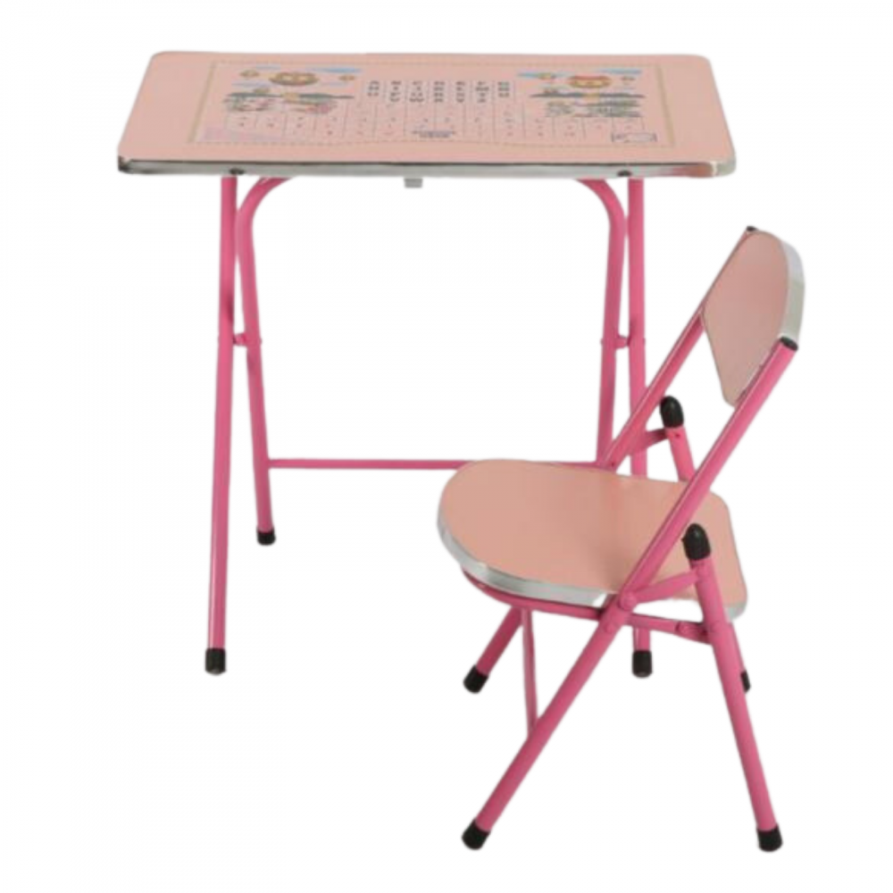 Pink Print Foldable Kids Desk متجر ستار هومي للأثاث المنزلي والمكتبي