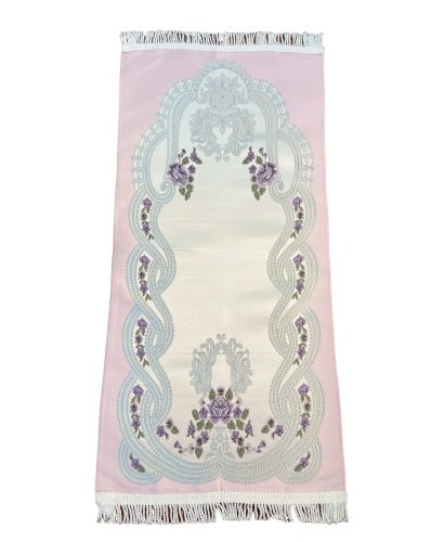 سجادة صلاة  بناتي حرير وردي فاتح