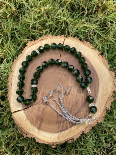 سبحة كريستال خضراء