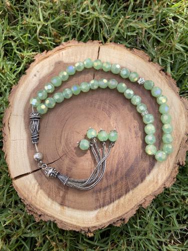 سبحة كريستال تفاحي