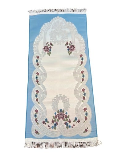 سجادة صلاة بناتي حرير أزرق