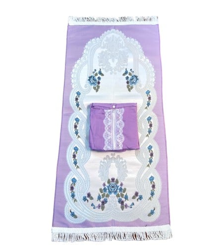 طقم صلاة بناتي حريري فاخر موف