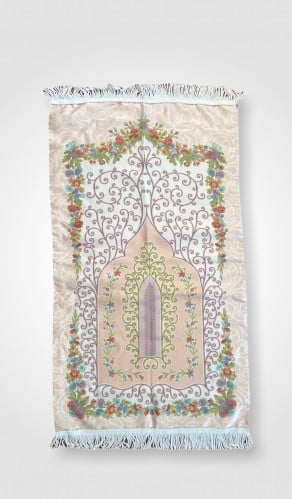 سجاد صلاة حرير فاخرة وردي