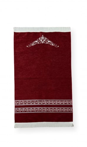 سجادة صلاة مخمل فاخرة عنابي