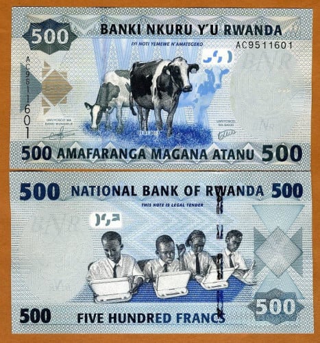 رواندا فئة 500 فرنك أنسر اصدار قديم