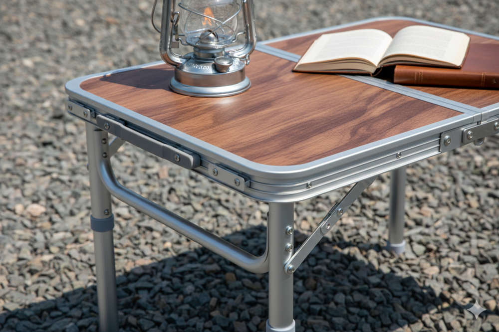طاولة رحلات خشبية قابلة للطي والتحكم من رفيق الرحلة