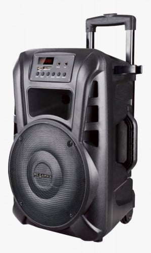 للإيجار سماعة كبيرة من ميجاماكس مقاس 15انش بقوة 300وات مع بلوتوث ويواس بي و 2لاقط لاسلكي للحفلات والمناسبات