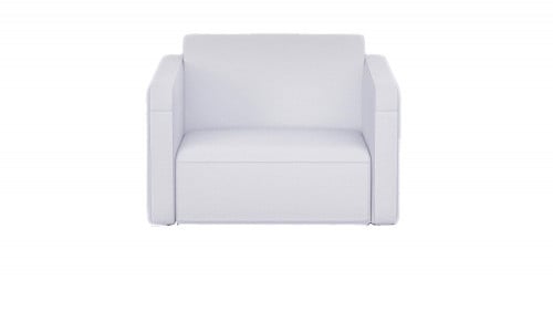 للإيجار كنب جلد شخص واحد - أبيض