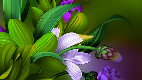 لوحات فنية جدارية المناظر الطبيعية  الورد الملون