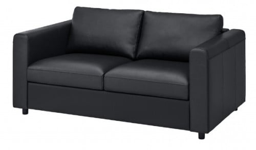 كنبة بمقعدين جلد أسود