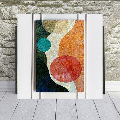 لوحة حائط كانفاس بإطار وتصميم تجريدي