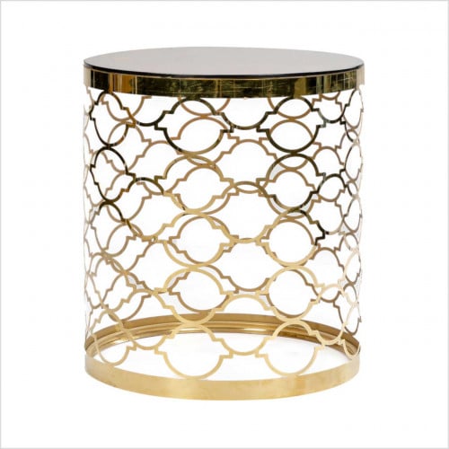 للإيجار طاولة قهوة زجاج دائرية ذهبي