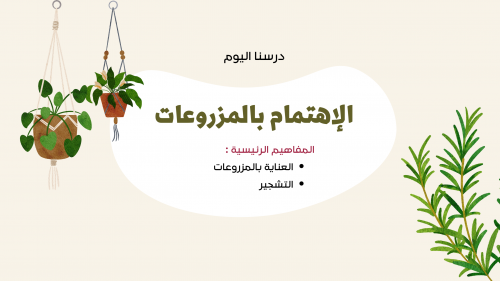 الاهتمام بالمزروعات - أول متوسط