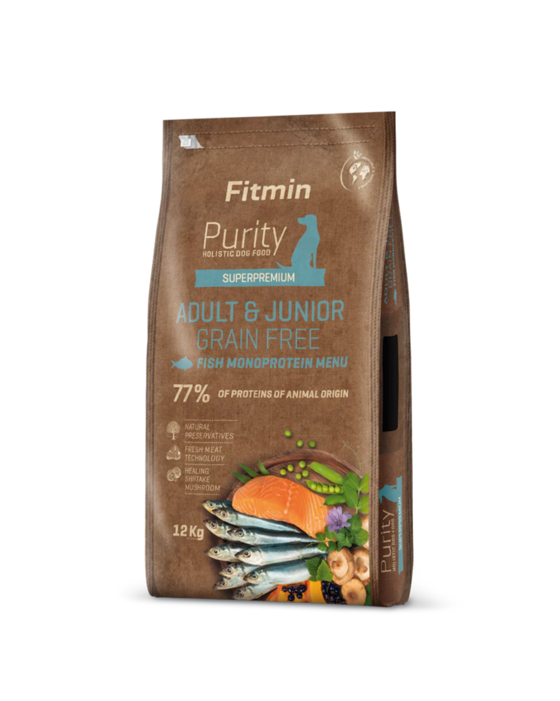 فيتمين بيوريتي طعام جاف للكلاب و الجراء من عمر 5 شهور بقائمة السمك 12 كجم