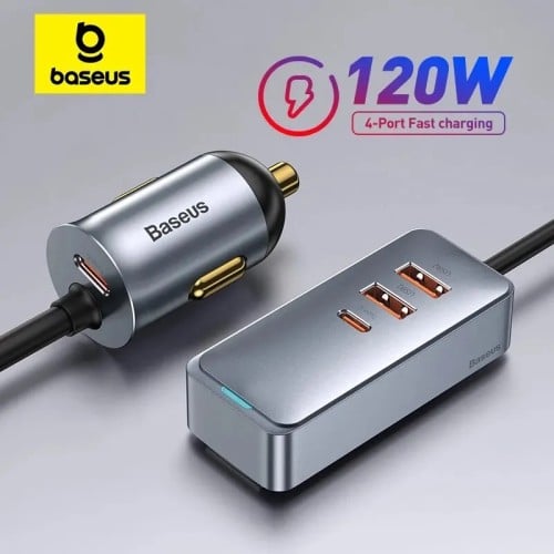 بيسيس 120 واط 4 منافذ PD شاحن سيارة شاحن سريع QC 3...