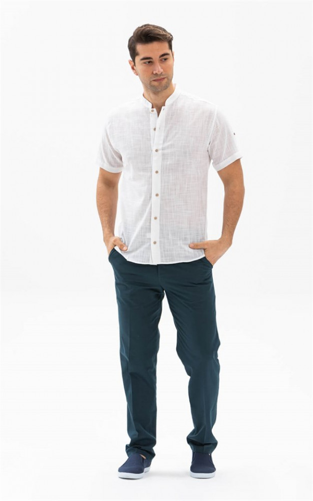 Azul Inútil ilegal قميص أبيض بأكمام قصيرة رجالي - متجر لايك الالكتروني | Like Online Store