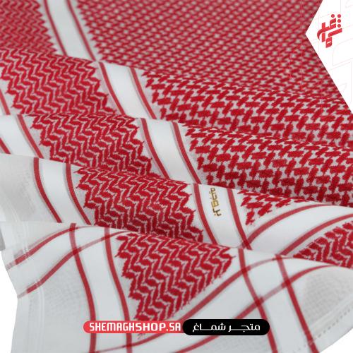 شماغ بروجيه رجالي أحمر خطوط حمراء