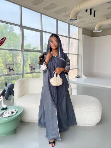 عباية بهجة رمادي غامق