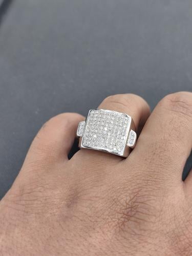 خاتم رجالي فضة احجار موزنايت