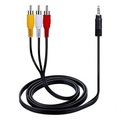 CABLE 3 RCA TO 3.5 MM AUX 1.5 MTR