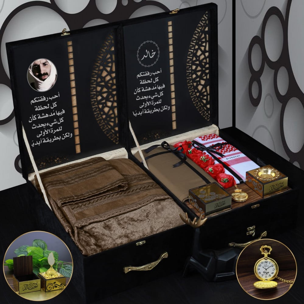 طقم شتوي ثوب ودجلة طويل  وشماغ كلاسيك وثوب راقي وقلم وكبك وتصميم العبارة حسب الطلب