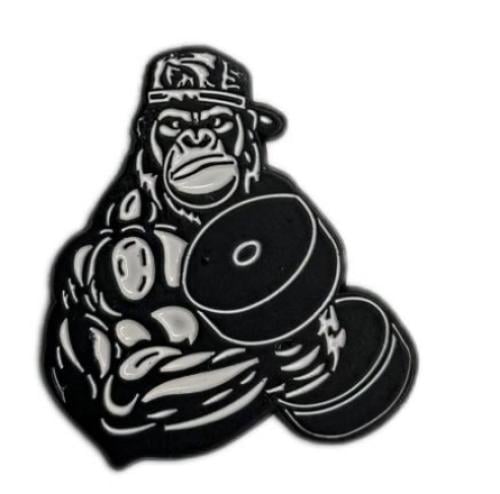 ستيكر معدني غوريلا مع دمبل
