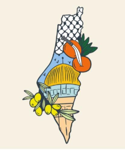 ستيكر معدني خريطة فلسطين