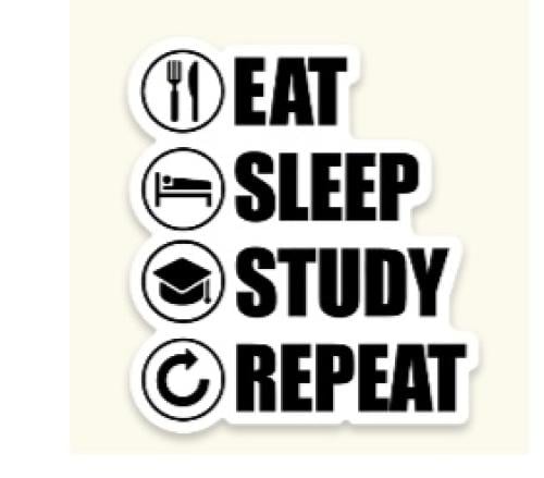 ستيكر معدني EAT SLEEP STUDY REPEAT