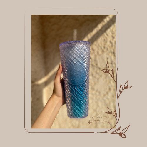 كوب ستاربكس بتدرجات الازرق والبنفسجي