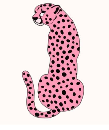 ستيكر معدني نمر وردي