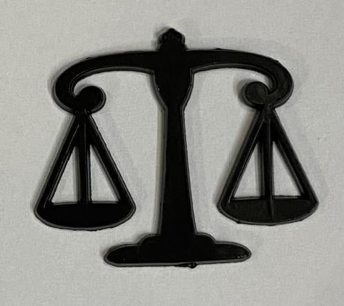 ستيكر معدني ميزان محاماة اسود