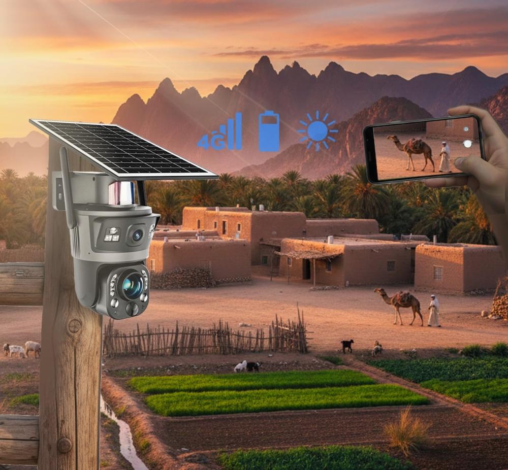 كاميرا مراقبة طاقة شمسية بشريحة sim
