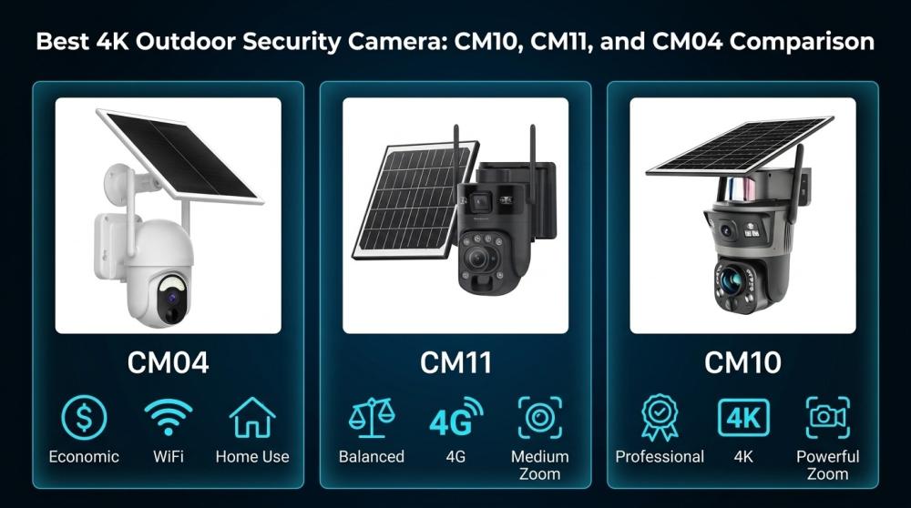 أفضل كاميرا مراقبة 4K خارجية: مقارنة بين CM10 وCM11 وCM04