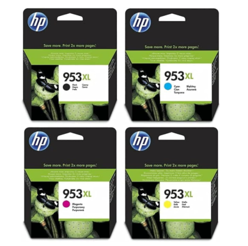 HP 953XL أصلي أسود, سماوي, أرجواني, أصفر