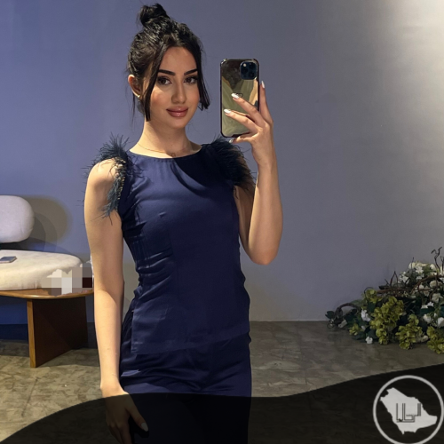 بيجامة نسائية ستان كحلي