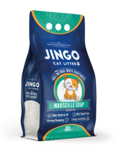 رمل قطط جينغو 10 لتر برائحة الصابون المارسیلي